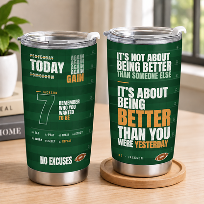 Customizable Sport Tumbler It's About Being Better Than You Were Yesterday Gift For You