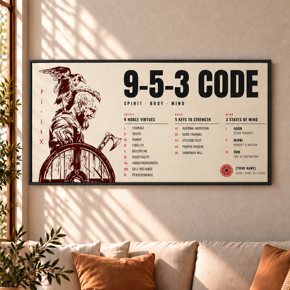 Warrior Poster Canvas 7 5 3 Code Inspiration Gift For You