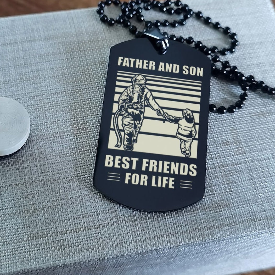 ANT-Personalized Double Sided Dog Tag Father And Son Best Friends For Life - Message on the back side