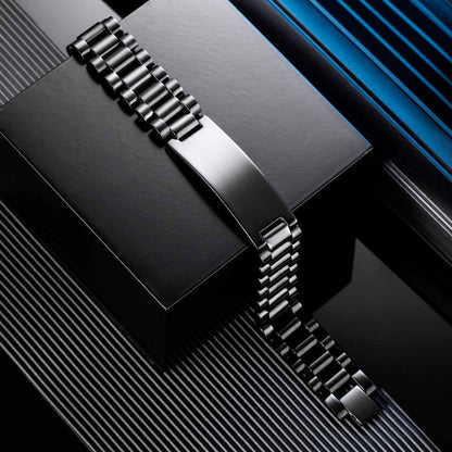 Viking engraved double sided dog tag bracelet dad to son