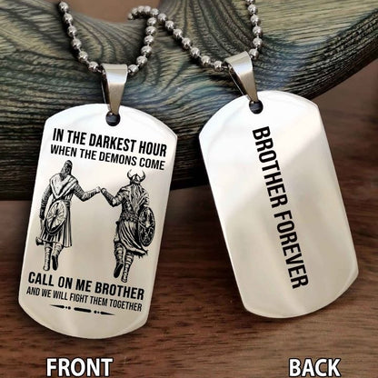 Viking customizable engraved black dog tag NAG double sided gift from brother, brother forevers