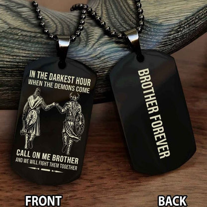 Viking customizable engraved black dog tag NAG double sided gift from brother, brother forevers