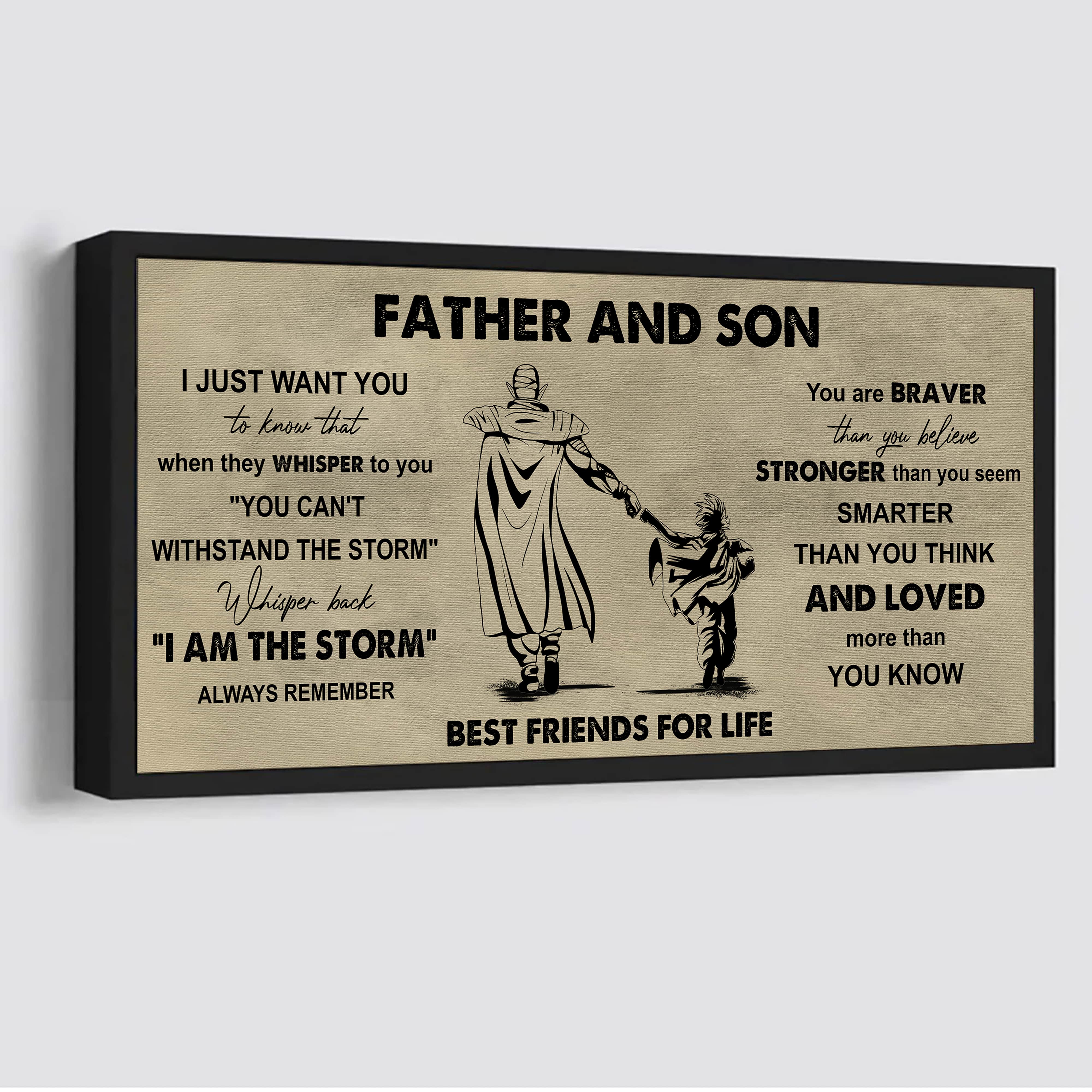 DRB Father And Son Best Friends For Life - I Am The Storm Poster Canvas Gift For Son From Father-Photo Upload