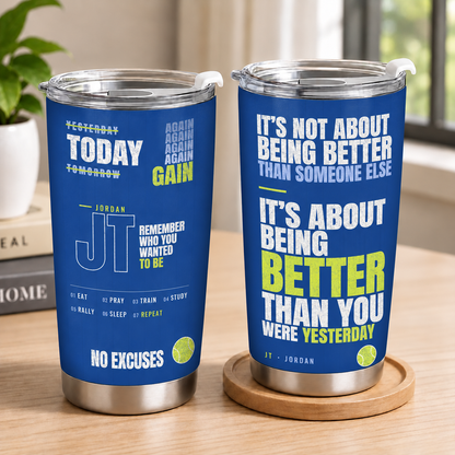 Customizable Sport Tumbler It's About Being Better Than You Were Yesterday Gift For You