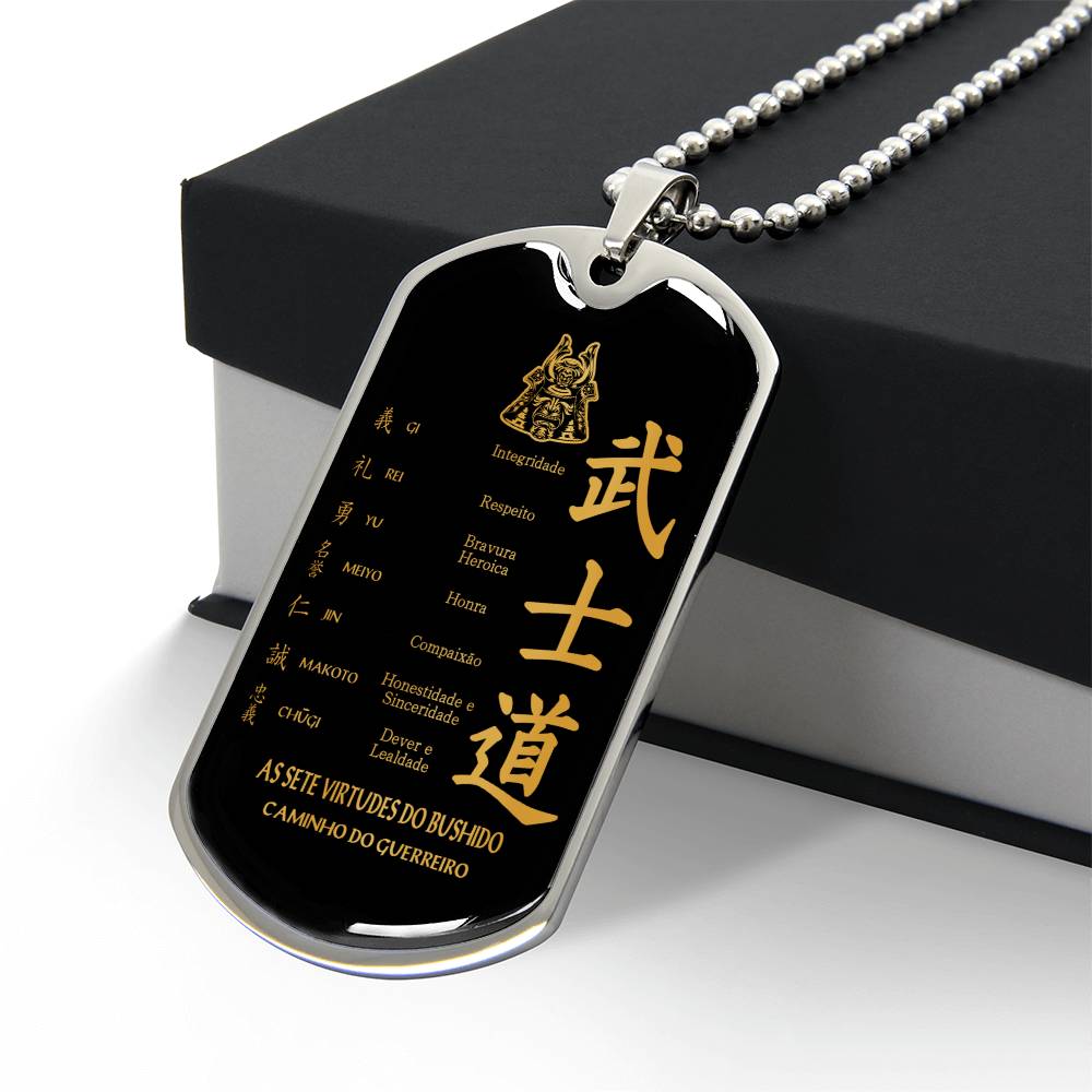 Military Chain Samurai dog tag gift from brother son in the darkest hour, When the demons come call on me son and we will fight them together