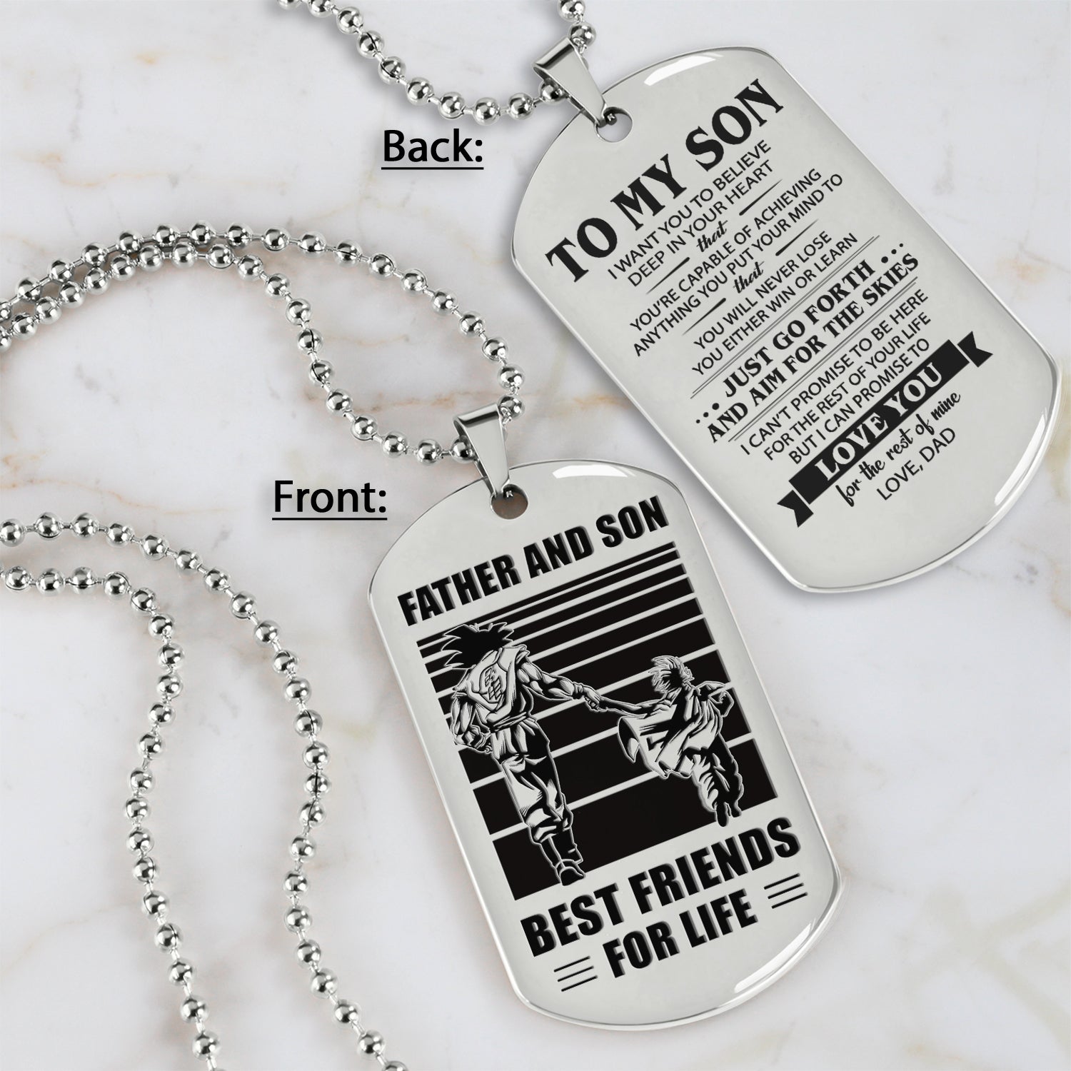 HM12 - Customizabled Double Sided Dog Tag Father And Son Best Friends For Life