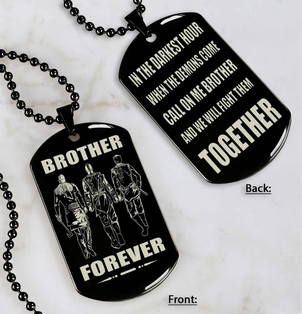 All Team engraved double sided dog tag call on me brother gift for brother dog tag for brother